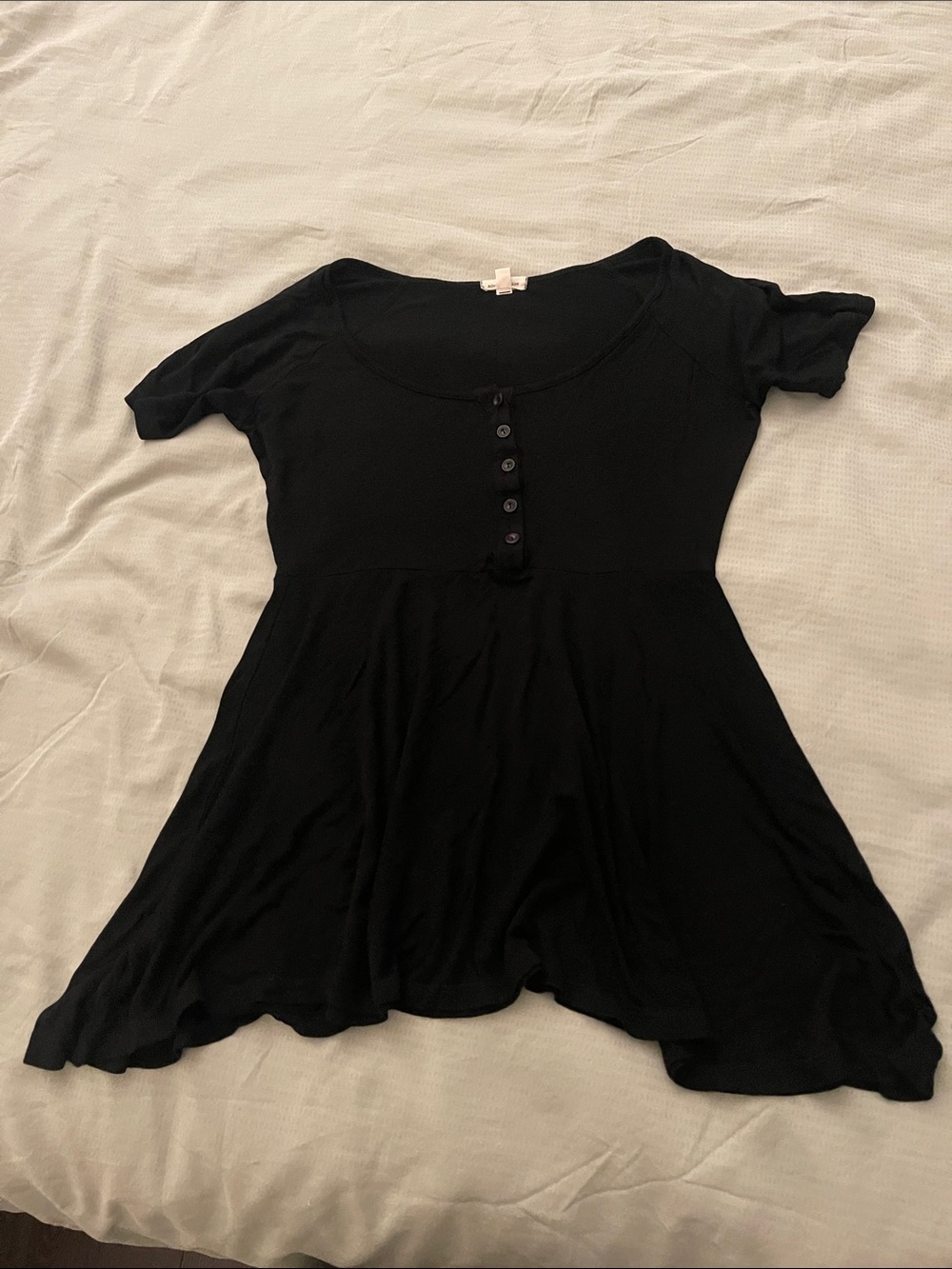 silence + noise Black Scoop-Neck Button Tunic